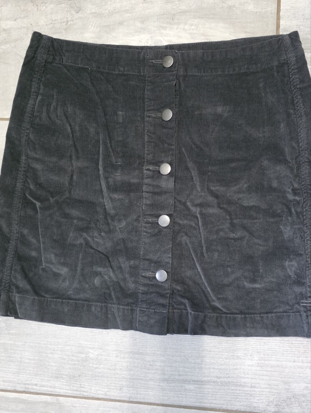 Women's Black Snap-Front Mini Skirt